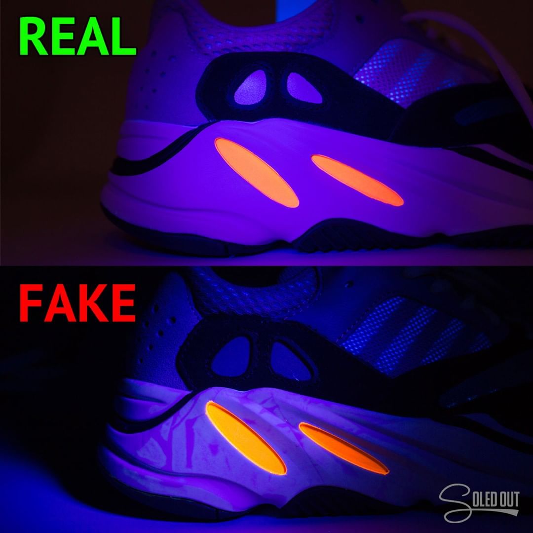 adidas yeezy boost 700 wave runner real vs fake comparison