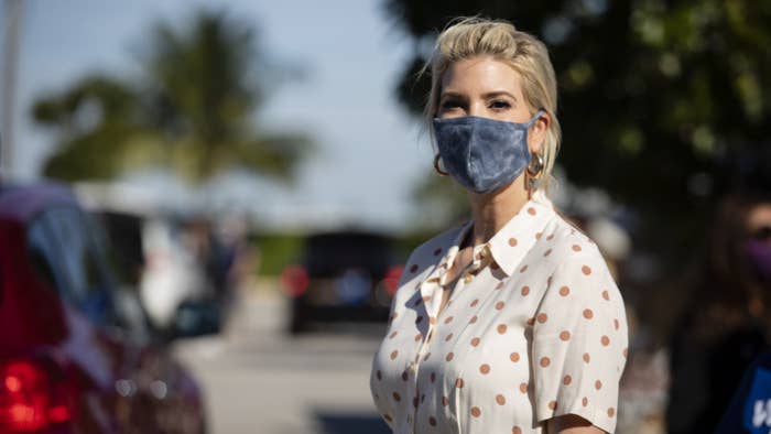 Ivanka Trump attends a food box distribution at King Jesus Ministry in Miami.