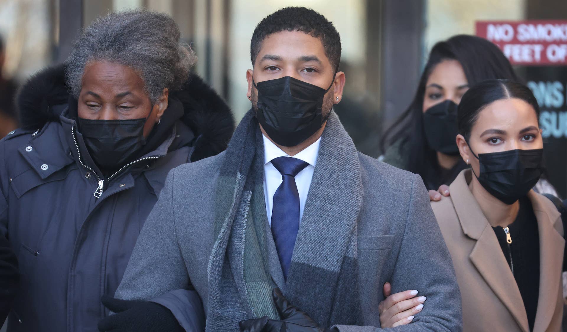 Jussie Smollett leaves the Leighton Criminal Courts Building as the jury begins deliberation during his trial