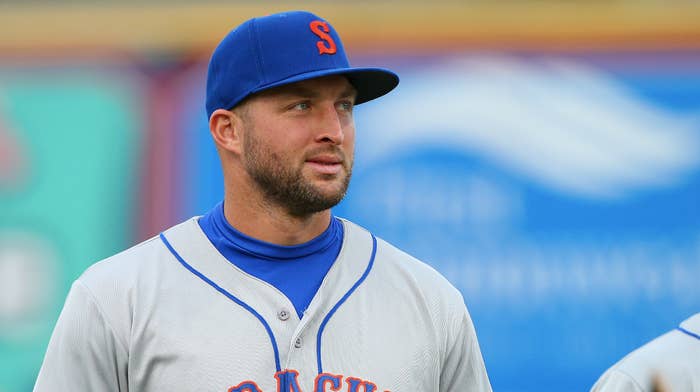Tim Tebow #15 of the Syracuse Mets