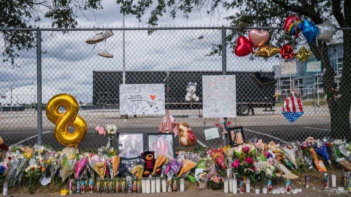 Photograph of Astroworld Festival memorial