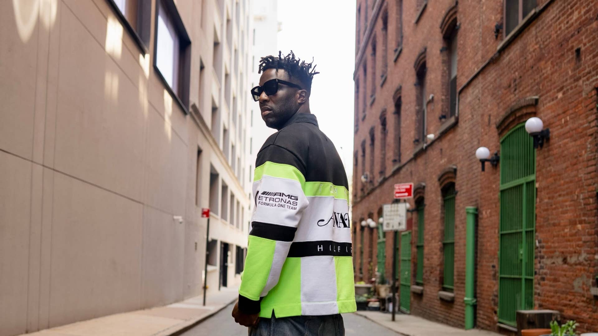 Nigel Sylvester Models New Tommy Hilfiger and Awake NY Collab With  Mercedes-AMG Petronas F1 Team