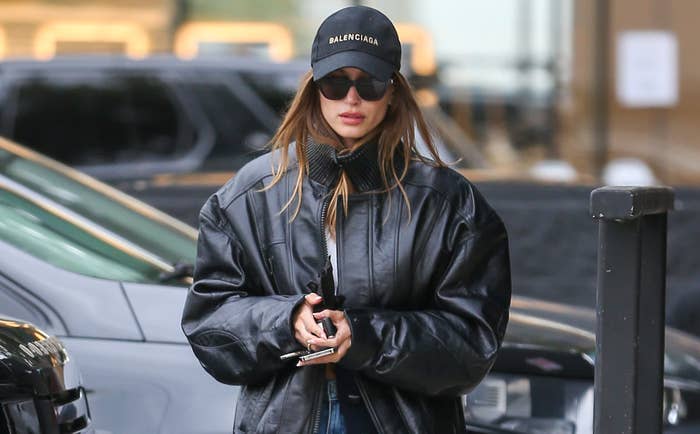 Hailey Bieber is seen on December 22, 2021 in Los Angeles, California