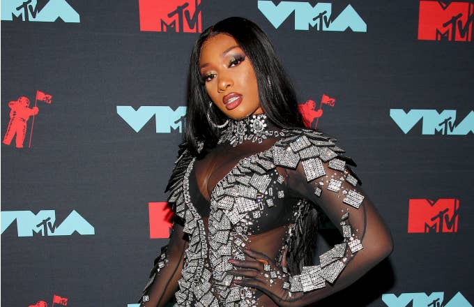Megan Thee Stallion poses backstage during the 2019 MTV Video Music Awards