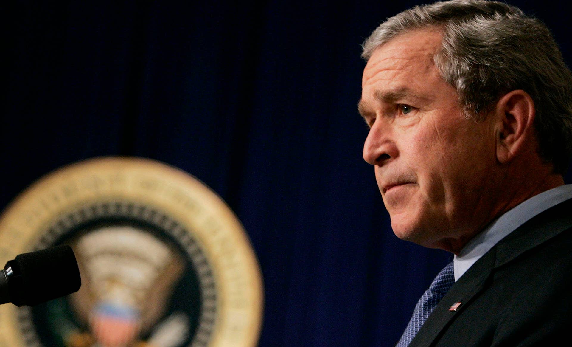 George W. Bush speaks at the White House