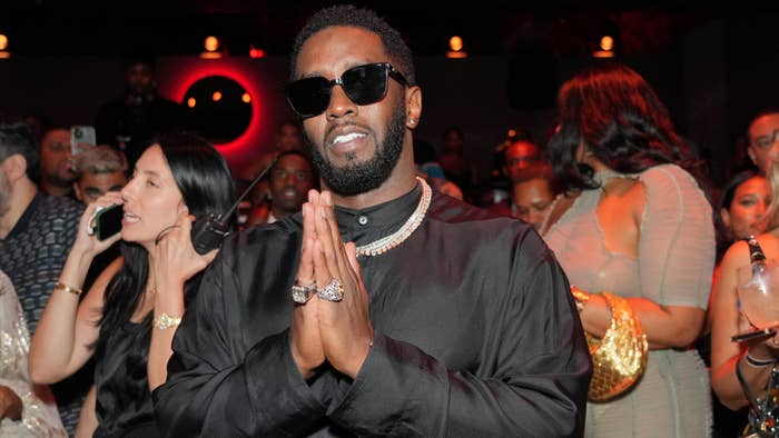 Diddy is pictured in sunglasses