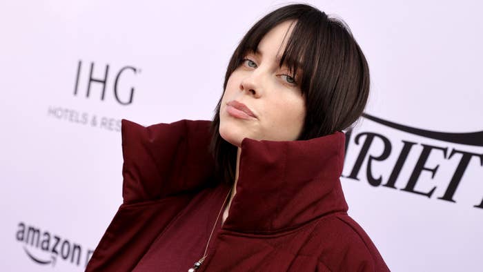 Billie Eilish is pictured at a red carpet event
