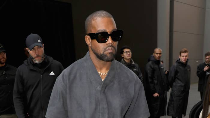Kanye West attends the Balenciaga show