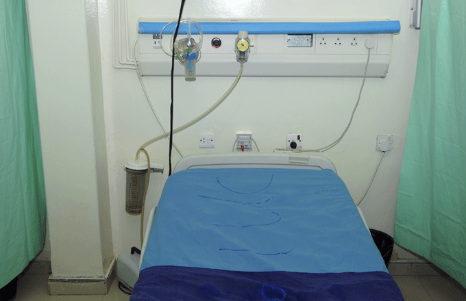 Stock image of an empty hospital bed.