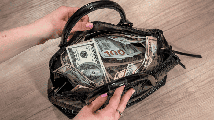 Stock photo of a bag of money