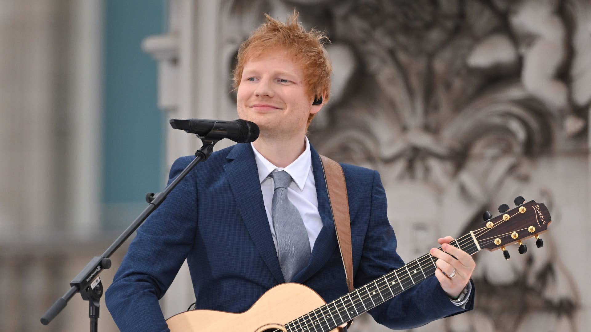 Ed Sheeran performs during the Platinum Pageant