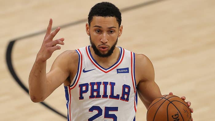 Ben Simmons reports to practice in Philadelphia.