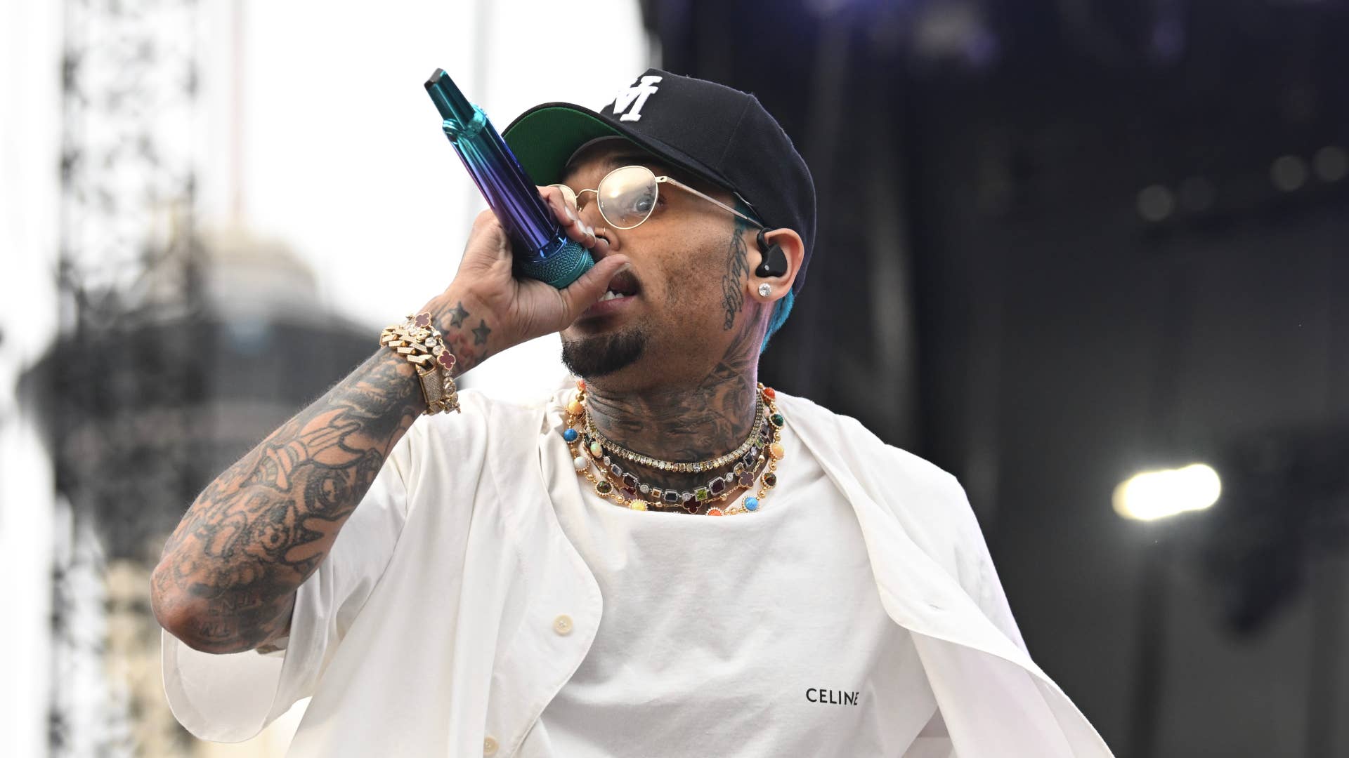 chris brown performing live at festival