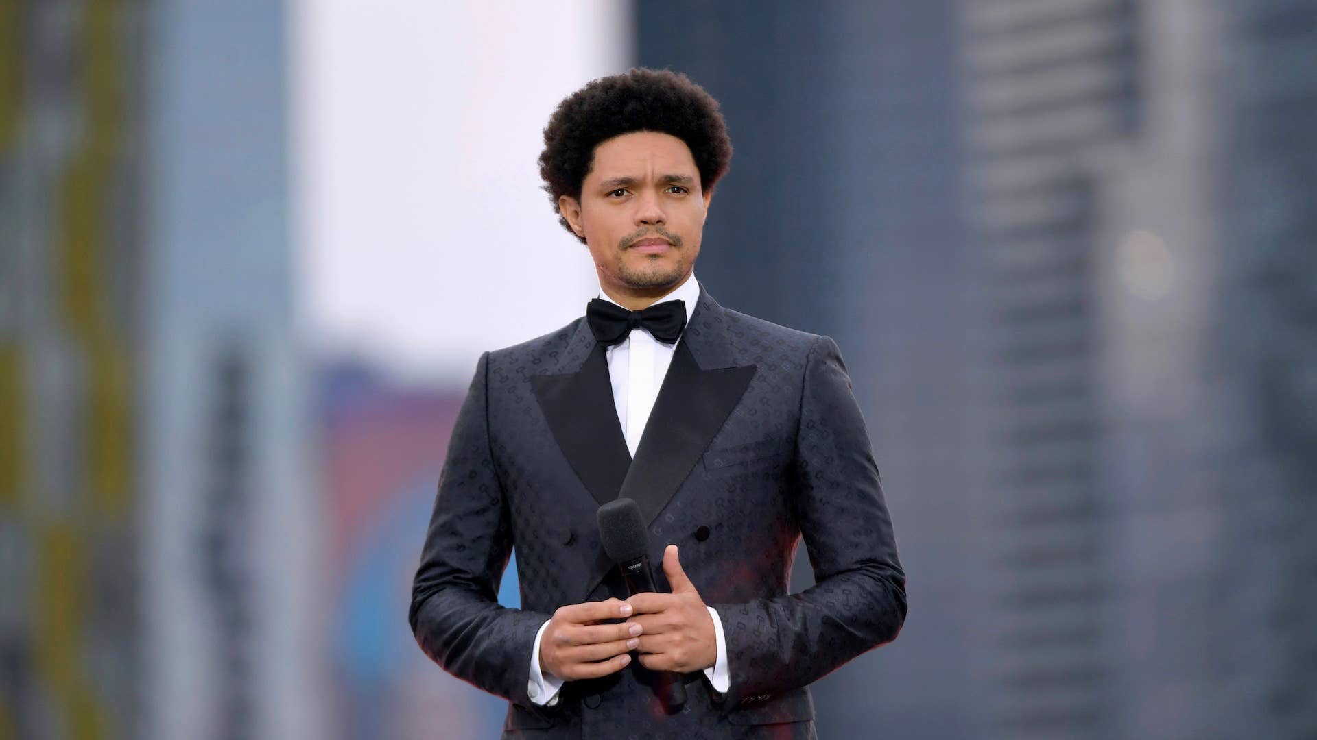 Trevor Noah speaks onstage at the 64th Annual GRAMMY Awards