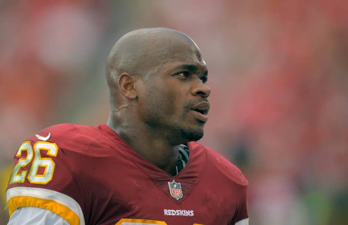 Washington Redskins running back Adrian Peterson