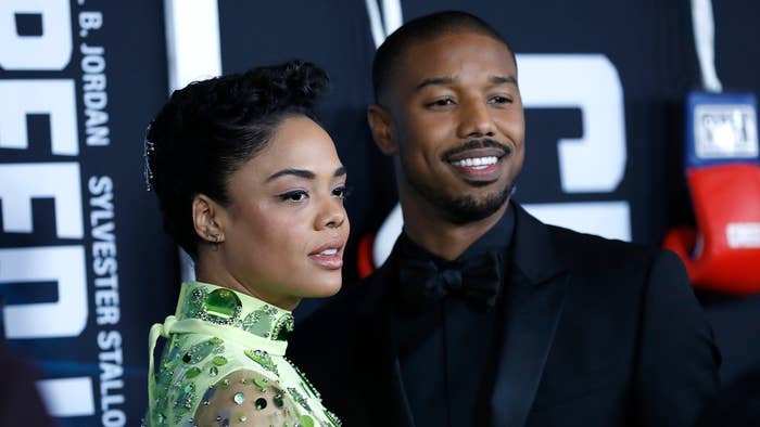 Tessa Thompson and Michael B. Jordan attend &quot;Creed II&quot; New York Premiere