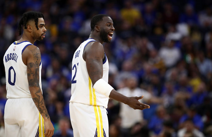 D&#x27;Angelo Russell and Draymond Green