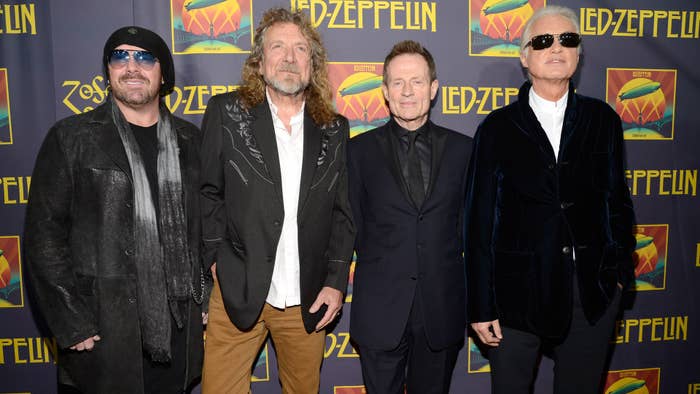 Jason Bonham, Robert Plant, John Paul Jones and Jimmy Page at &quot;Led Zeppelin: Celebration Day.&quot;.