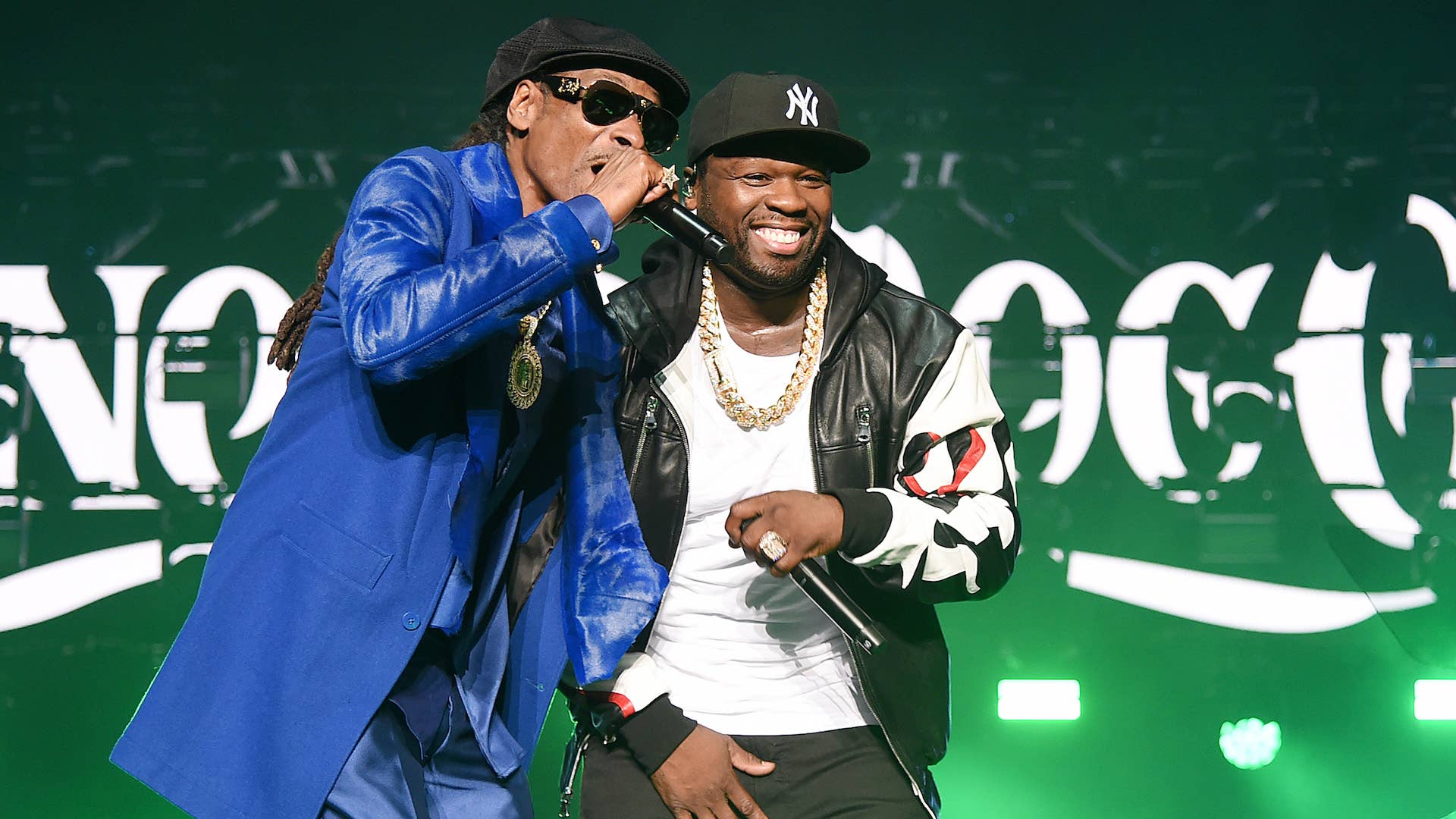 Snoop Dogg and 50 Cent performing at MSG