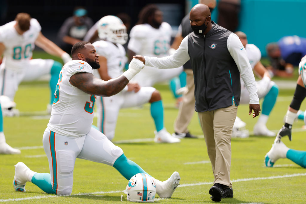 Brian Flores Dolphins Warmups 2 2020