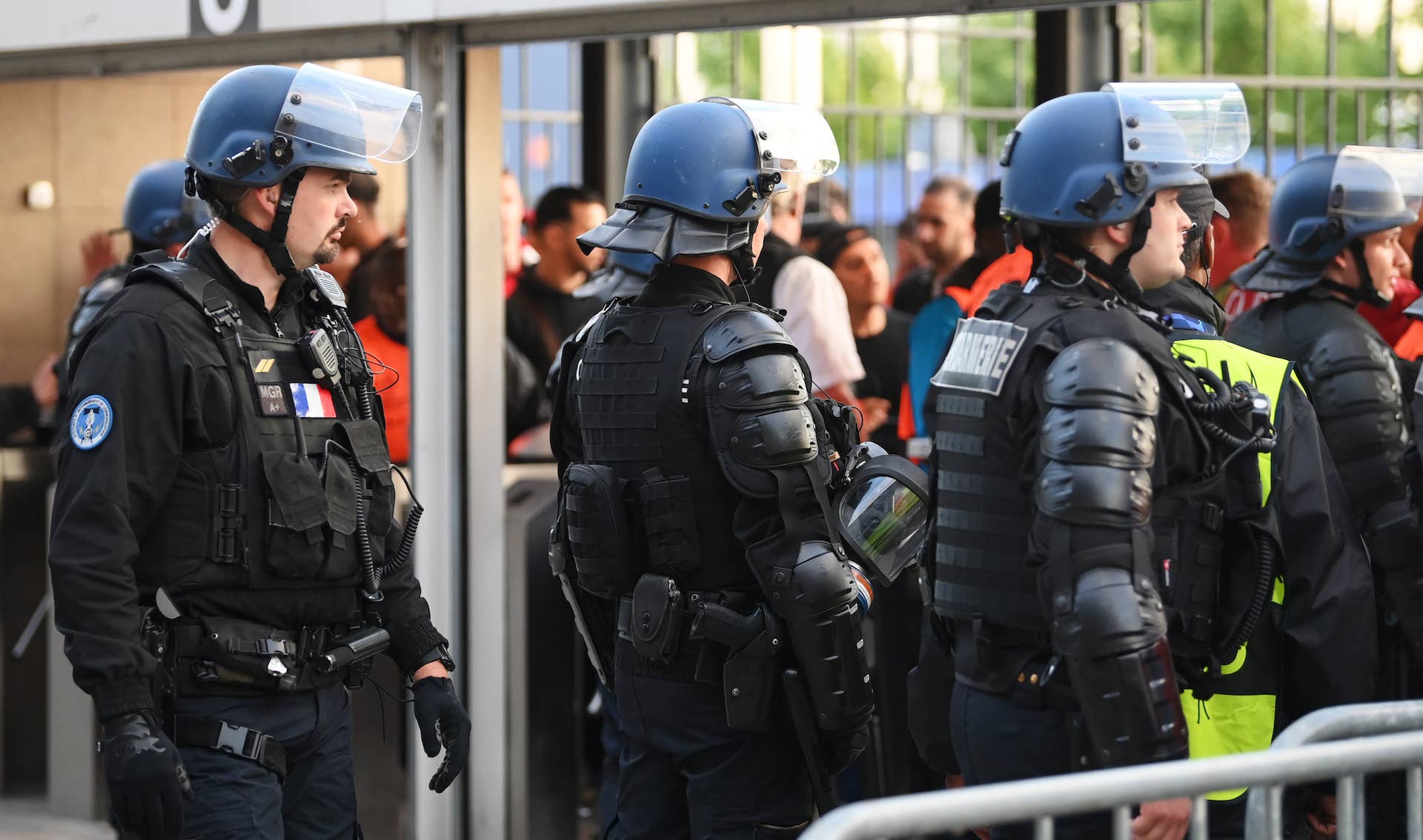 Police outside Champions League Final at Stade de France