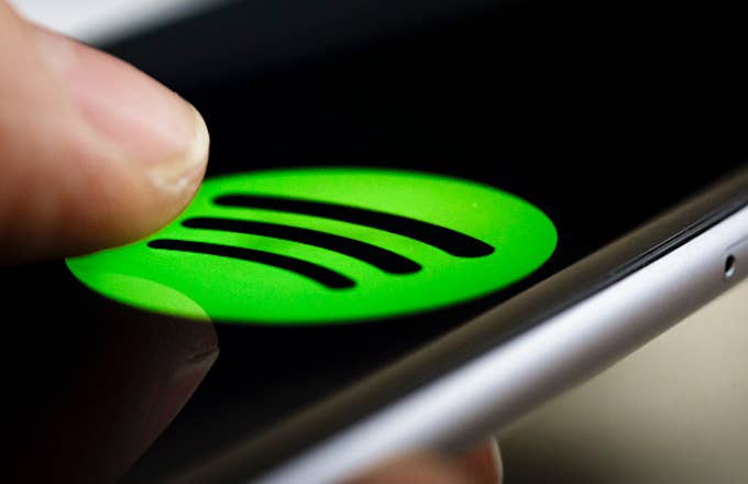 The logo of the music streaming service Spotify is displayed