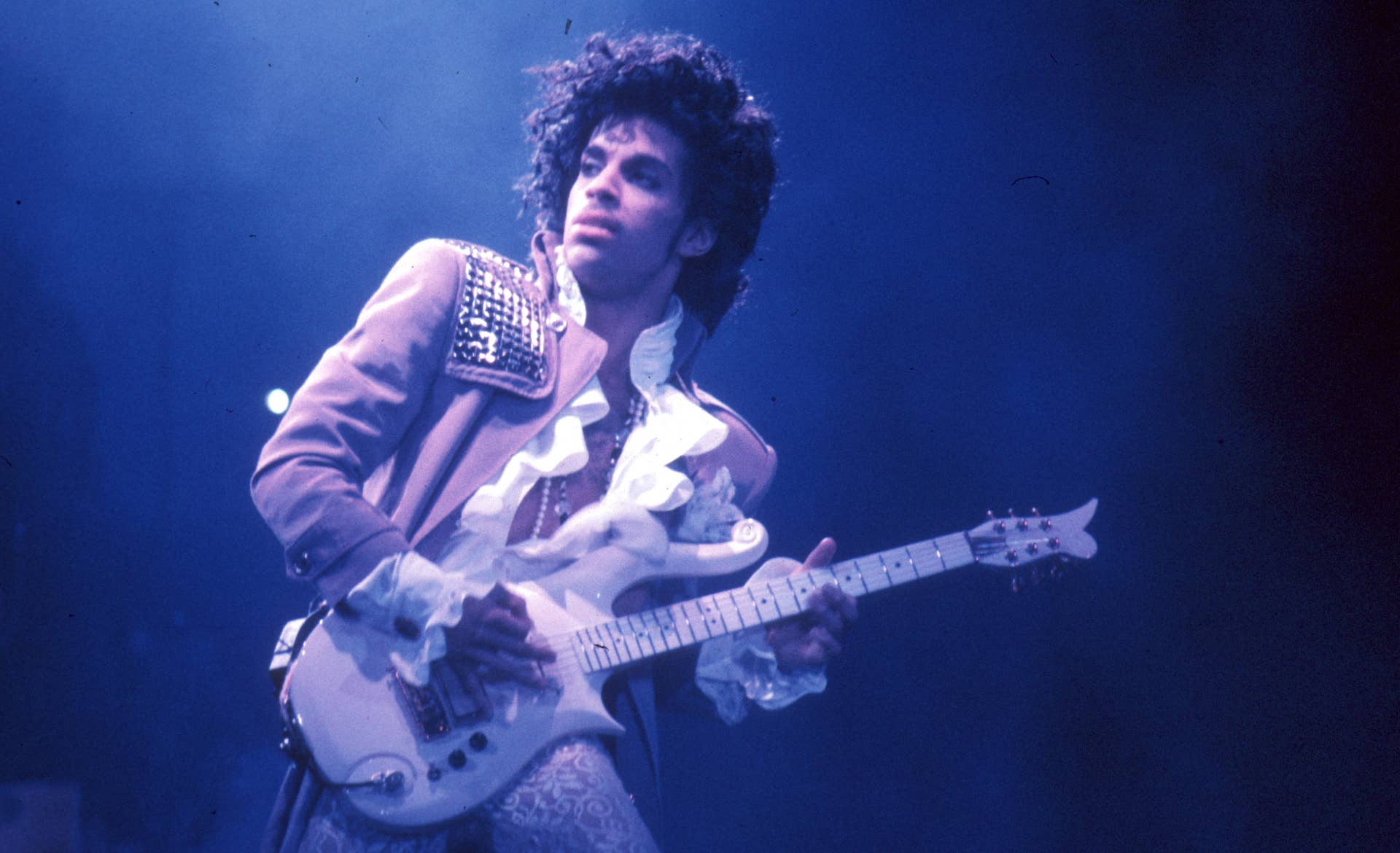 Prince performs at the Forum in Inglewood, CA, in 1986