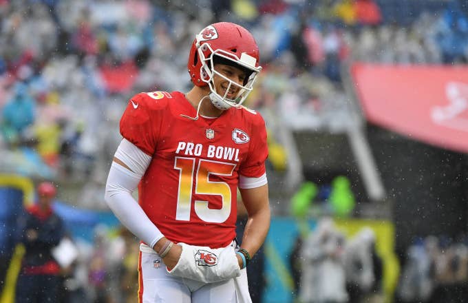Patrick Mahomes #15 of the Kansas City Chiefs in action during the 2019 NFL Pro Bowl