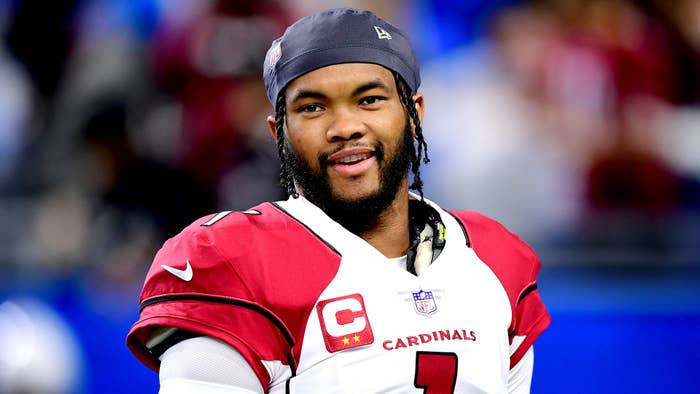 Kyler Murray #1 of the Arizona Cardinals looks on during warm-up before the game