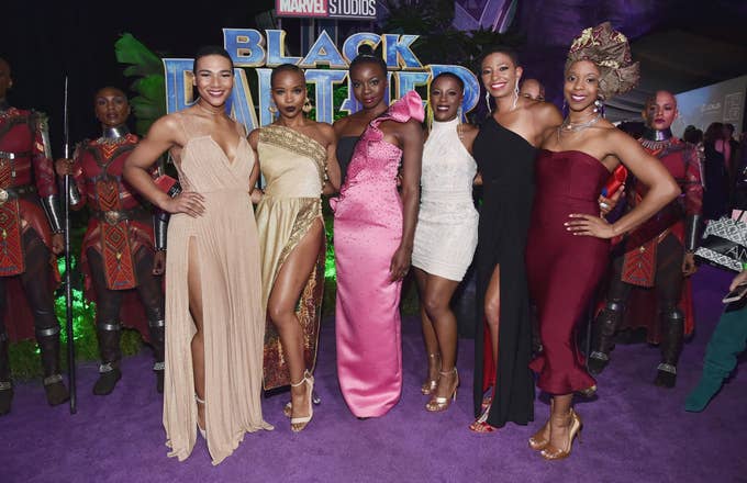Danai Gurira and &#x27;The Dora Milaje&#x27; actors at the Los Angeles World Premiere of Black Panther