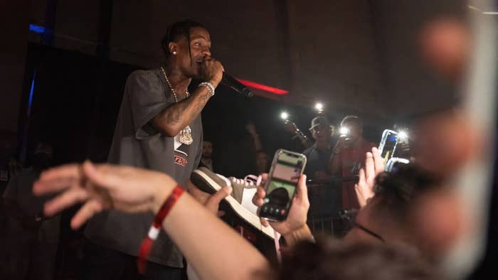 Travis Scott performs live for fans