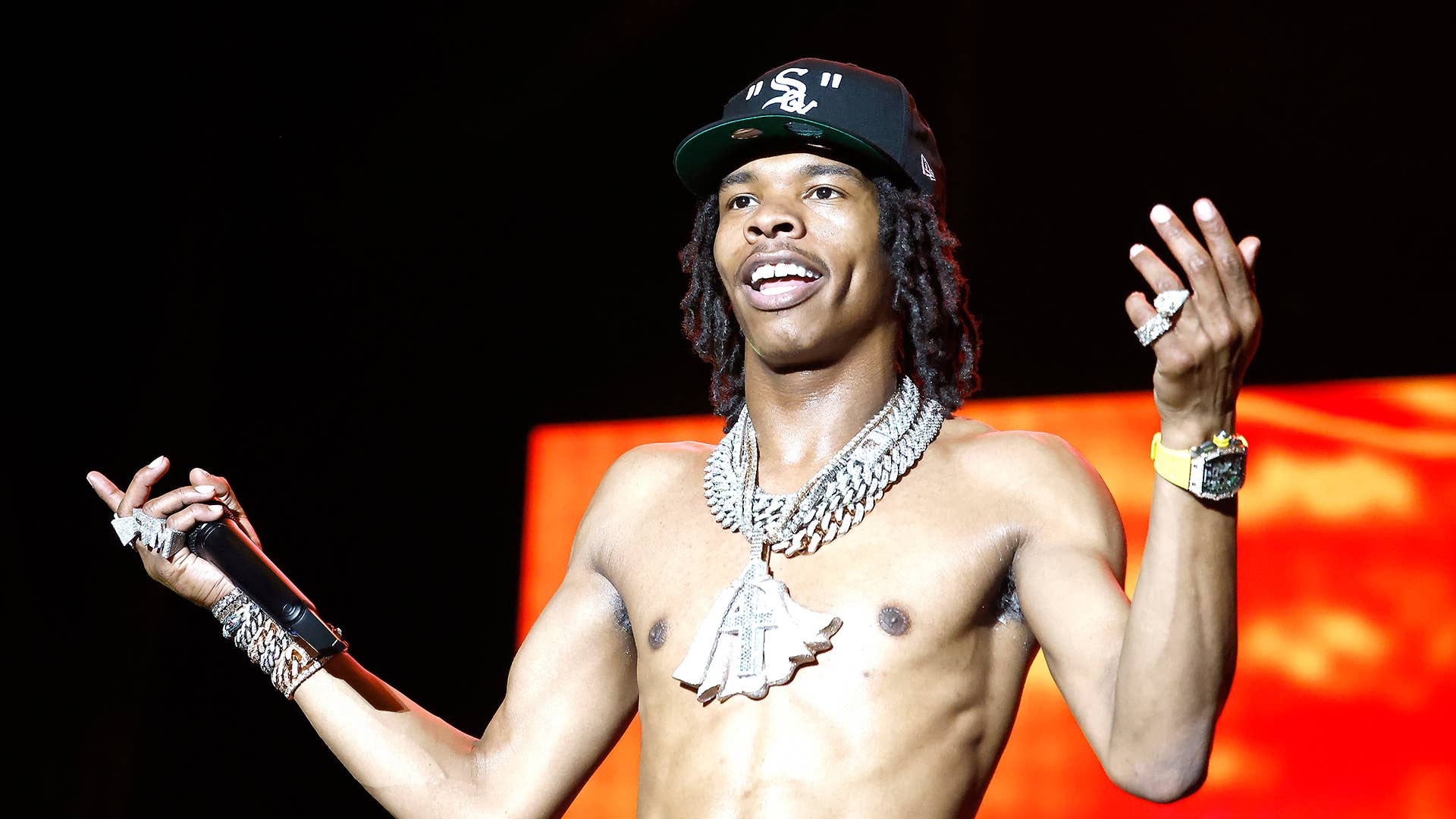 Lil Baby performs at the 2022 Something in the Water Music Festival