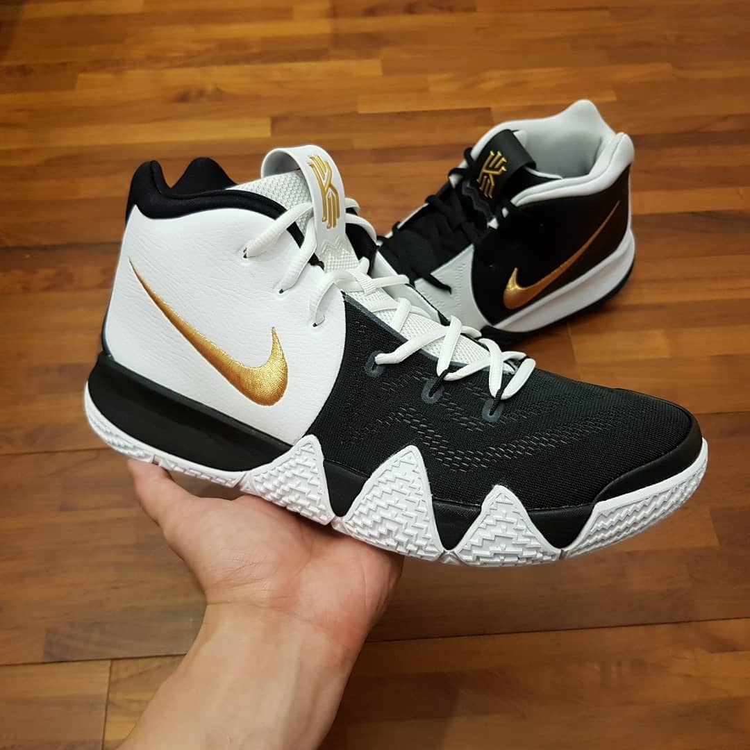 Kyrie 4 outlet black white gold