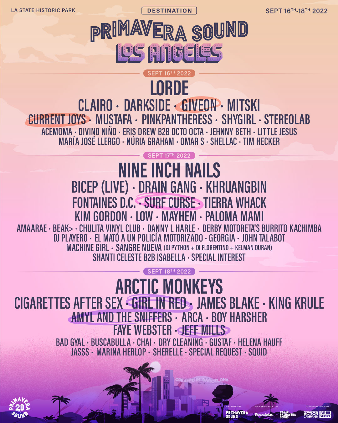 Primavera Sound Los Angeles lineup flyer