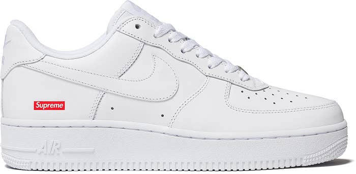 supreme nike air force 1 low white 2020 lateral