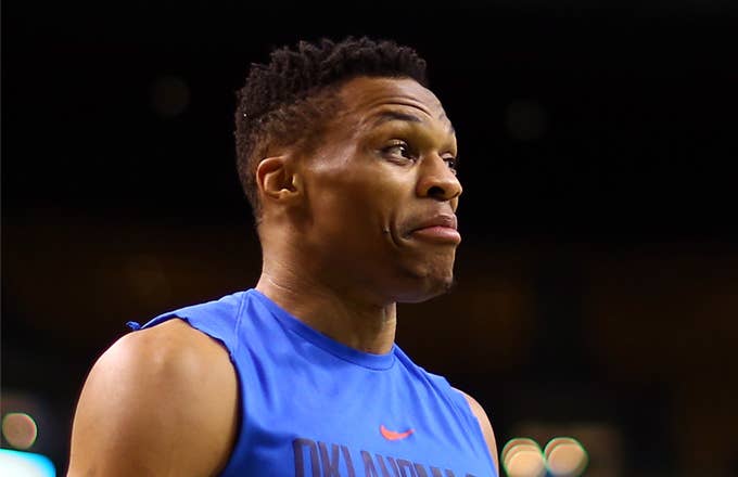 russell westbrook getty warmup