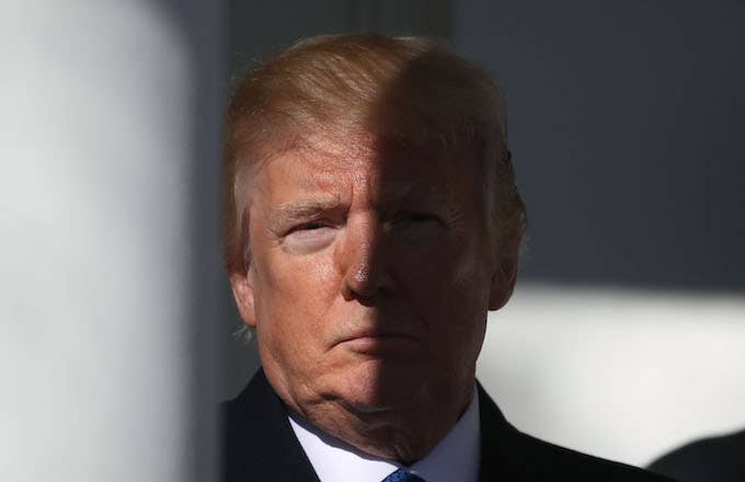 President Donald Trump preparing to address March for Life participants.