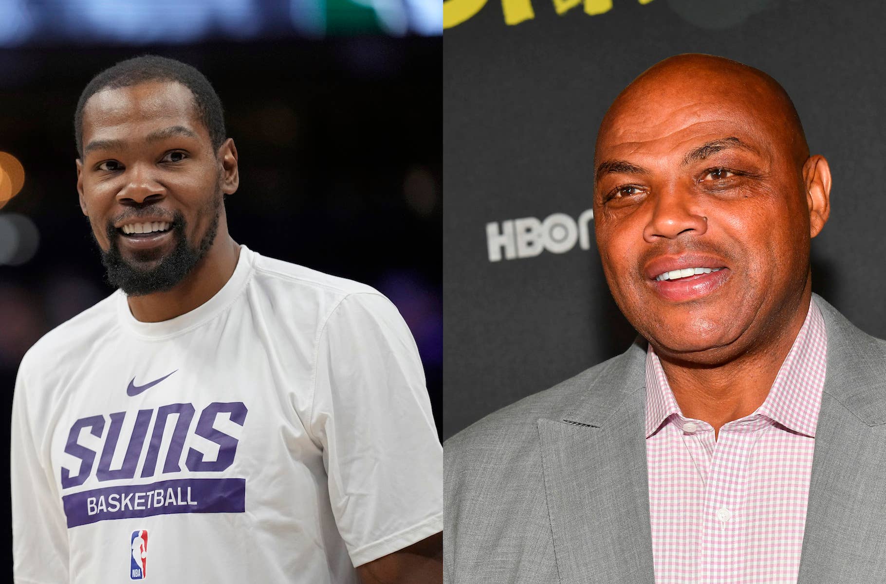 Phoenix Suns forward Kevin Durant and former NBA player Charles Barkley