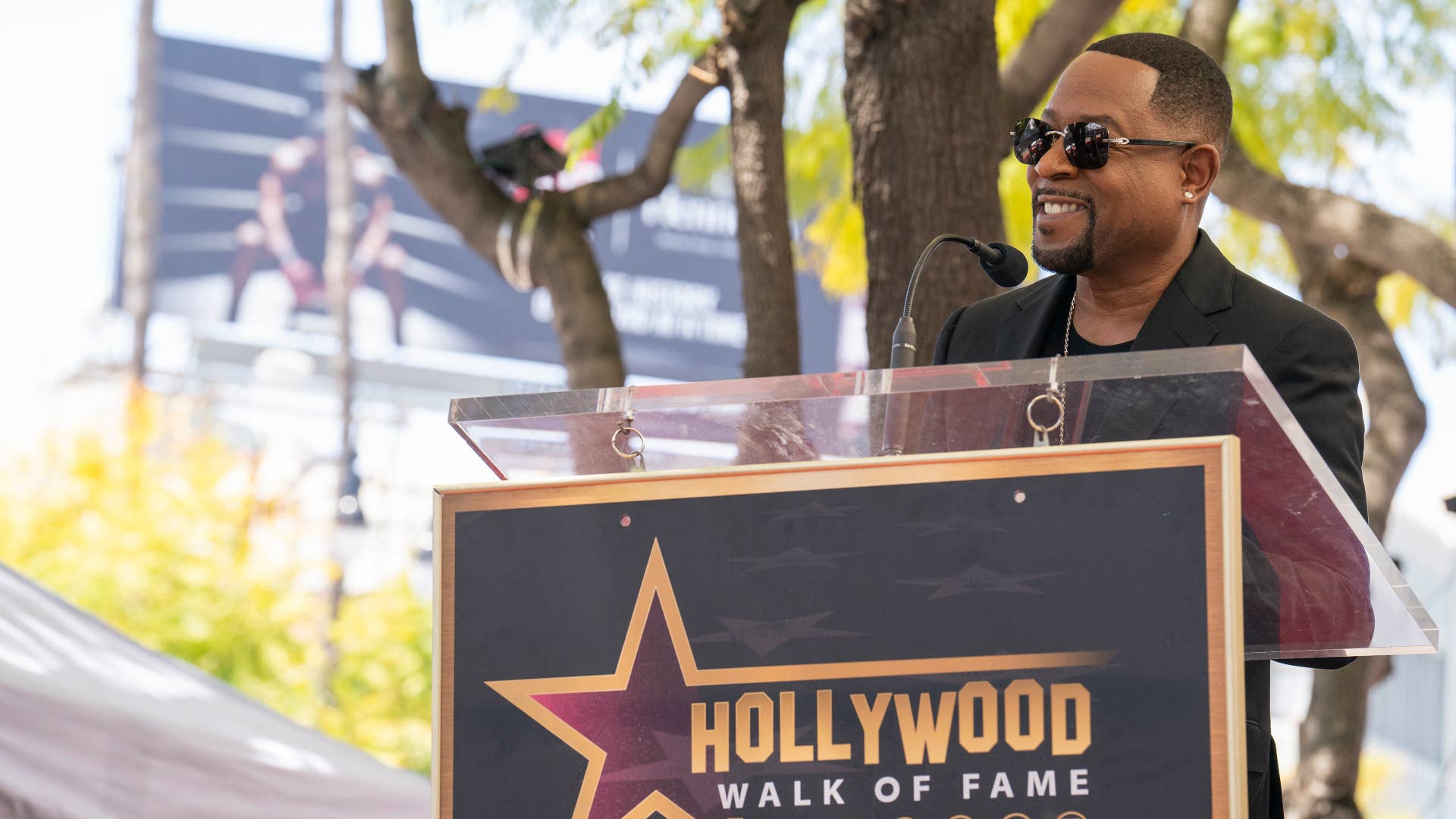 martin lawrence is seen receiving star on walk of fame