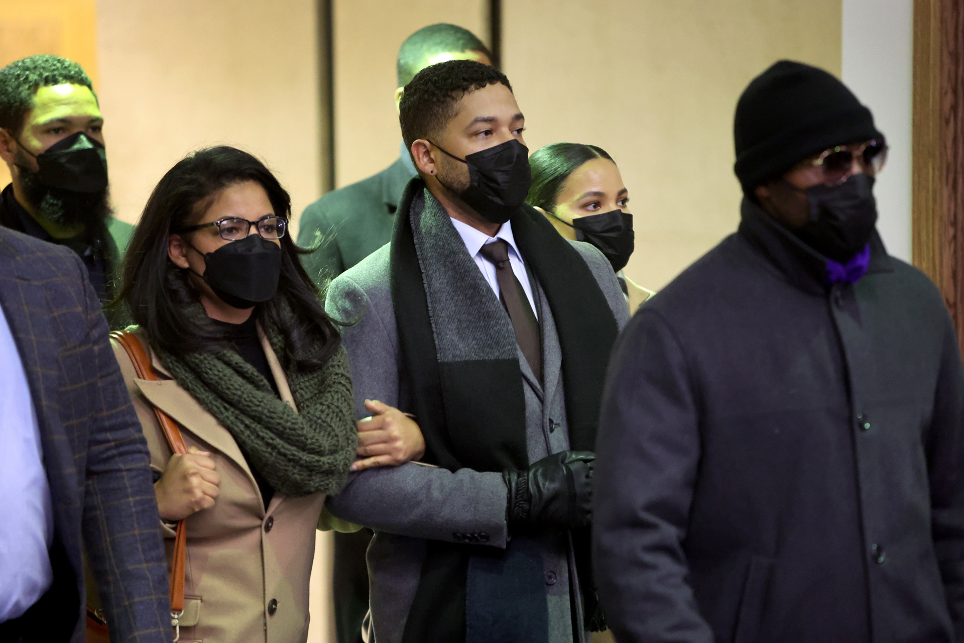 Jussie Smollett leaves the Leighton Criminal Courts Building after being found guilty