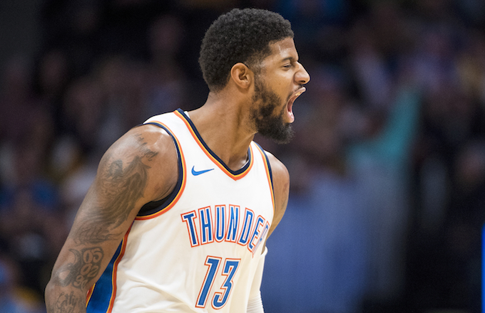 Paul George #13 of the Oklahoma City Thunder