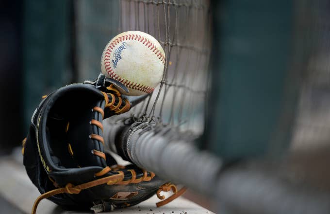 Glove and baseball.