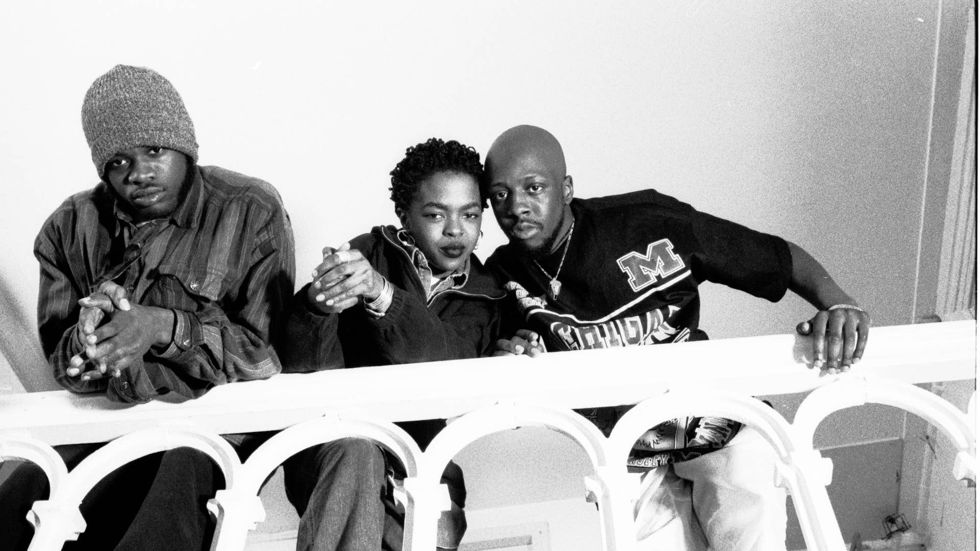 Hip Hop group The Fugees, portrait, backstage, Paradiso, Amsterdam, Netherlands.