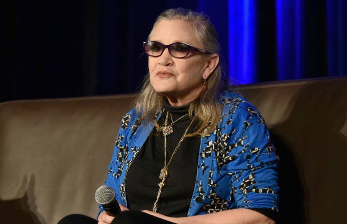 Actress Carrie Fisher speaks onstage during Wizard World Comic Con