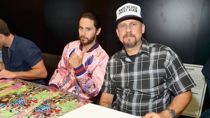 Jared Leto and David Ayer at a signing for &#x27;Suicide Squad&#x27; at Comic-Con 2016.