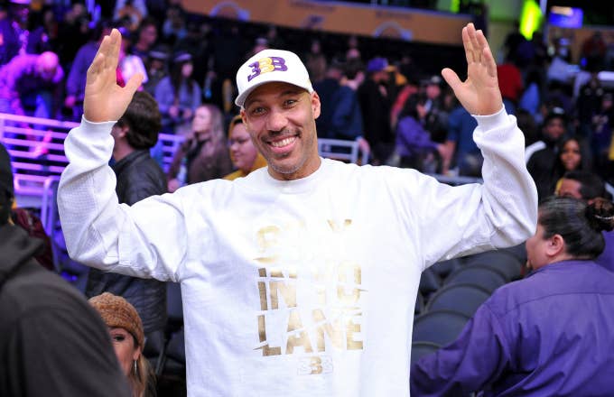 LaVar Ball attends a basketball game