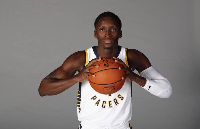 Victor Oladipo poses for a photo on Media Day.