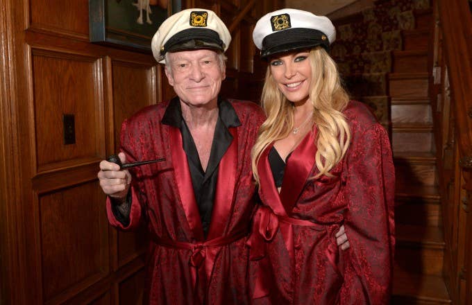 Hugh Hefner with his wife Crystal.