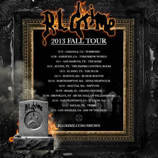 RL Grime 2013 fall tour