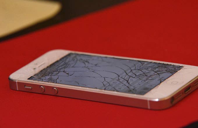 A cracked iPhone.